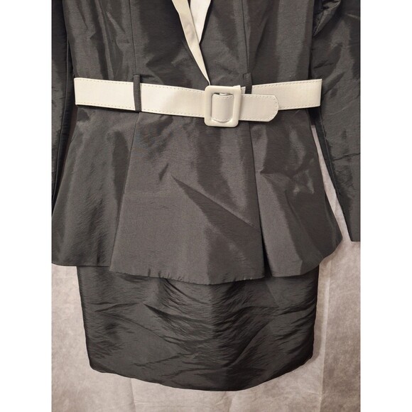 Rachel Allan Long Sleeve V-Neck Cocktail Dress Sz 10 Peplum Taffeta Wedding - Picture 6 of 12